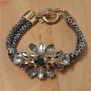 Banana Republic Gray Rope Flower Bracelet